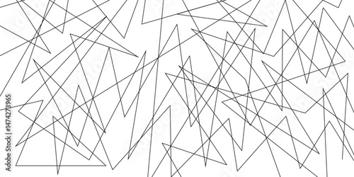 Abstract background with liens and triangles shape on white background. Random chaotic lines abstract geometric pattern.  nervures de Feuillet mores, fond rectangle and geometric.