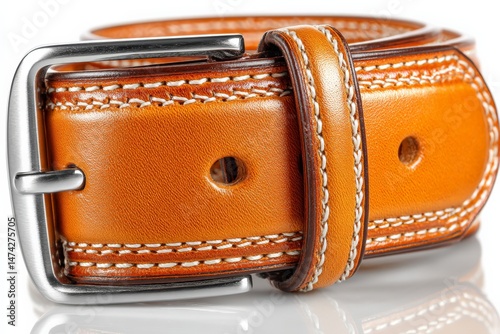 Quality leather belt in rich tan color showcasing craftsmanship and style