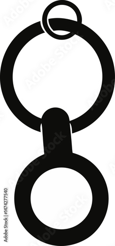 Key Ring Loop Silhouette Vector Illustration 