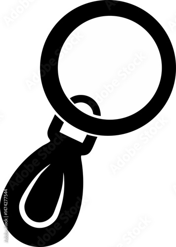 Key Ring Loop Silhouette Vector Illustration 