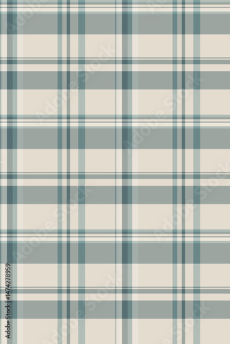 Elegant cream and teal plaid pattern.  Perfect for textile design, website backgrounds, or crafting projects. This subtle yet stylish image evokes feelings of calm and sophistication.