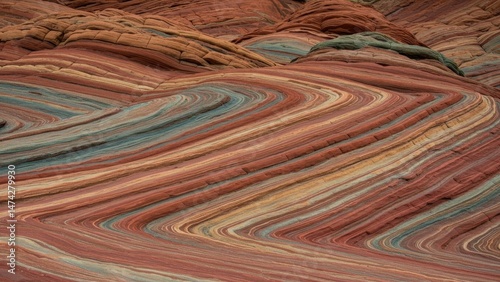Striking rock formations with colorful layers.