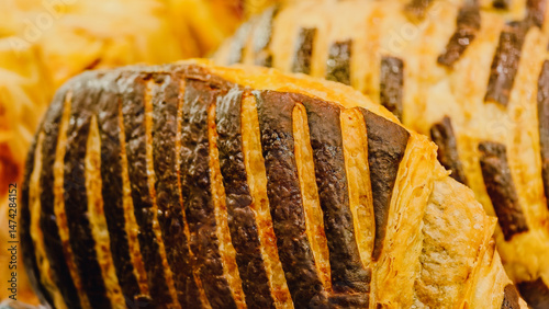 Artisan Chocolate Hazelnut Danish Pastries Freshly Baked from a Local Bakery