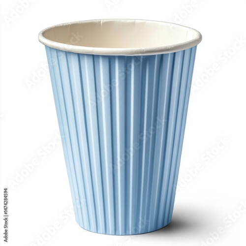 Wallpaper Mural Light Blue Ribbed Paper Coffee Cup on White Background Torontodigital.ca