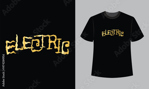 electric text vector illustration t shirt design. t shirt design concept