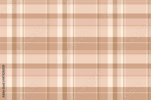 Subtle neutral plaid pattern in soft beige and brown tones.  Ideal for website backgrounds, textile designs, packaging, or any project needing a calm, sophisticated aesthetic.