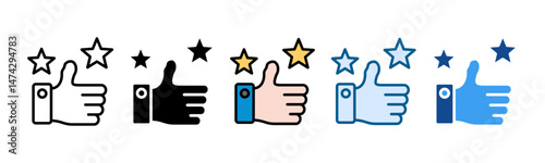 Thumbs Up Icon Set Multiple Style Collection