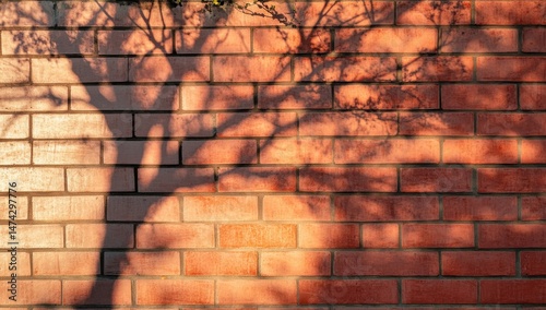 Tree shadow on a brick wall