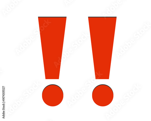 Red double exclamation mark icon for speech, talk, debate, message,community