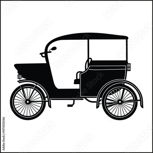 Rickshaw Silhouette Clipart