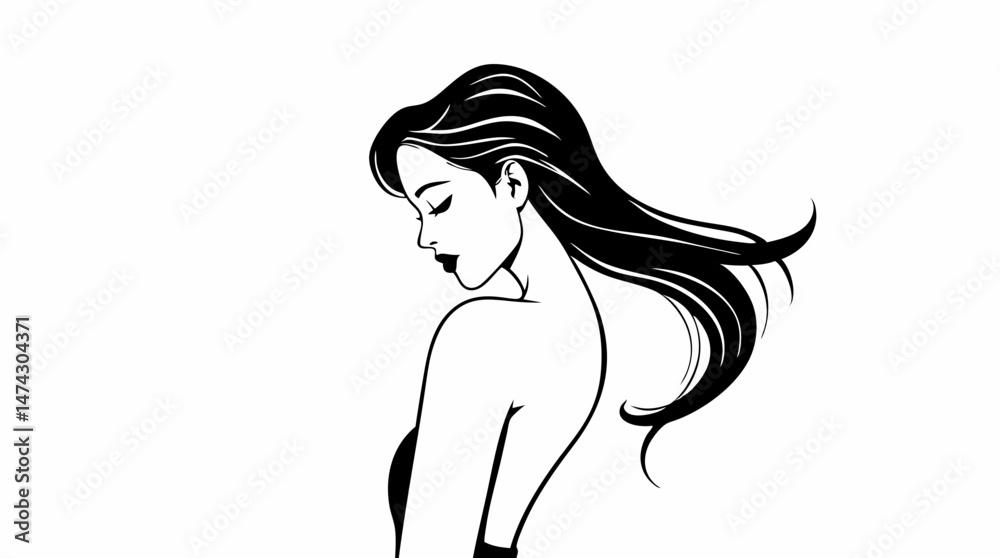 Obraz premium Elegant Line Art Portraits – Minimalist Black & White Female Faces