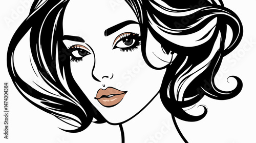 Elegant Line Art Portraits – Minimalist Black & White Female Faces