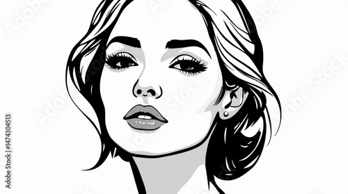 Elegant Line Art Portraits – Minimalist Black & White Female Faces