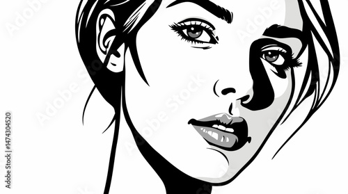 Elegant Line Art Portraits – Minimalist Black & White Female Faces