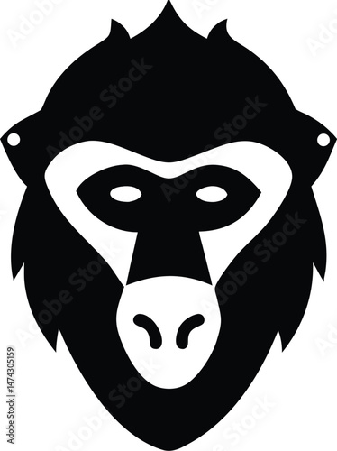 Tribal Masked Baboon – Stylized Primate in Cultural Design