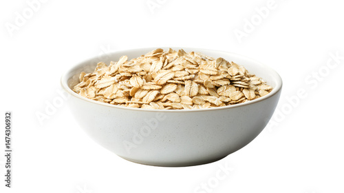 Nutritious Bowl of Oatmeal on White Background for Healthy Eating Concepts
