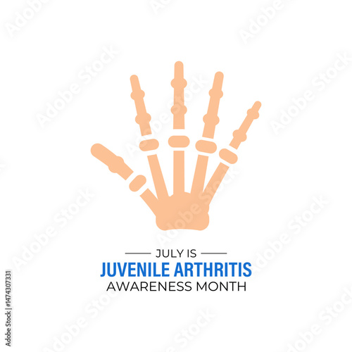 Juvenile Arthritis awareness month is july medical concept. Juvenile arthritis causes joint swelling, pain, and stiffness, making everyday activities difficult for affected children.