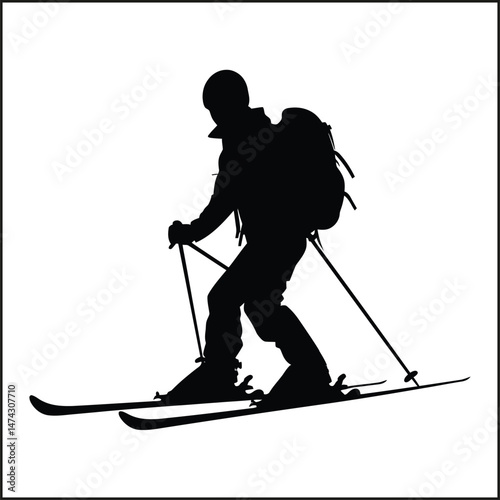Ski Silhouette Clipart