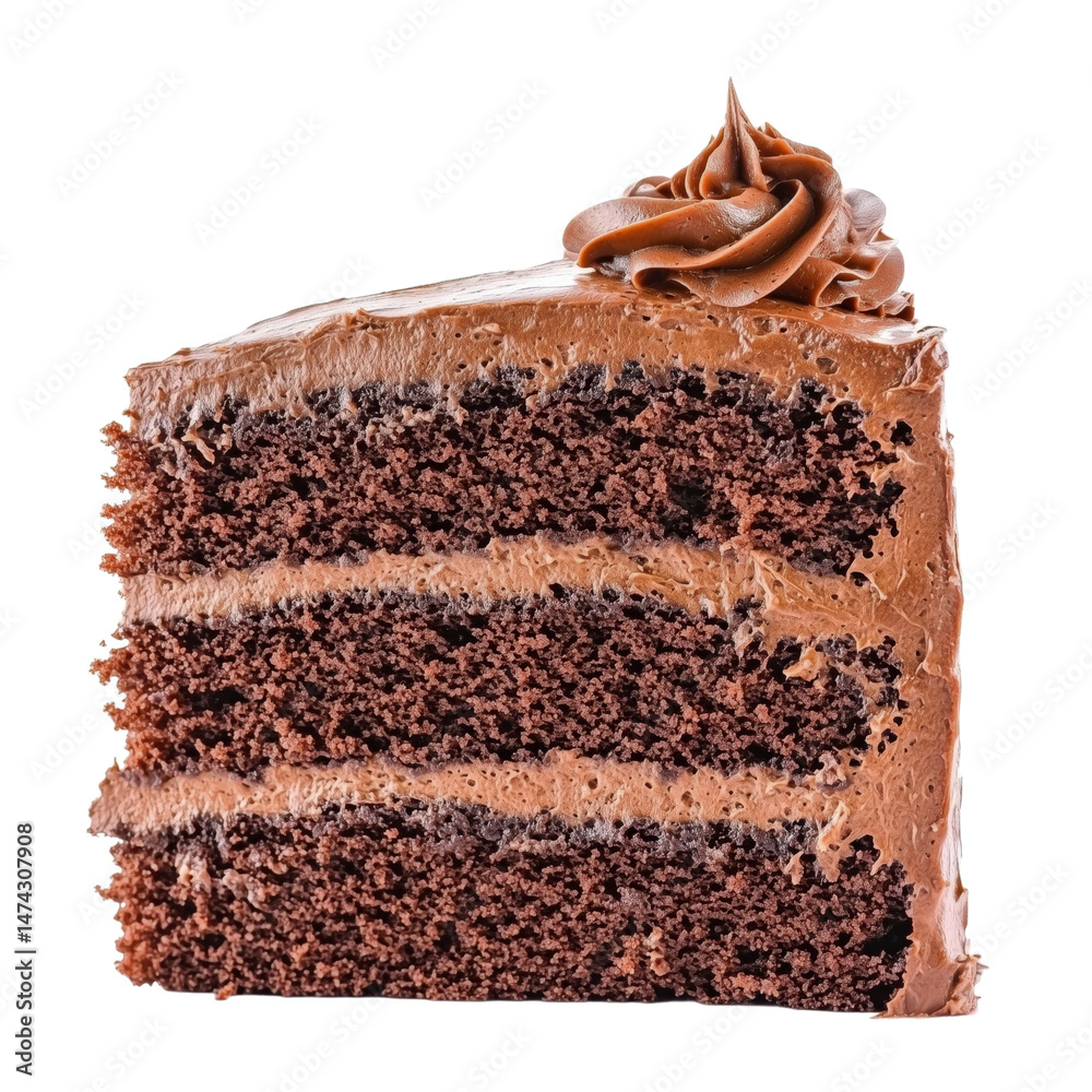 chocolate cake isolated on transparent background