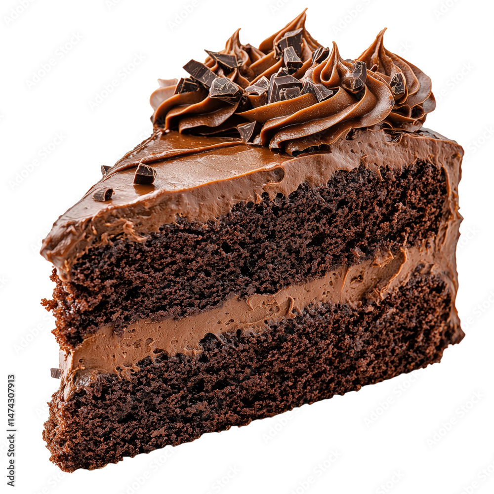 chocolate cake isolated on transparent background