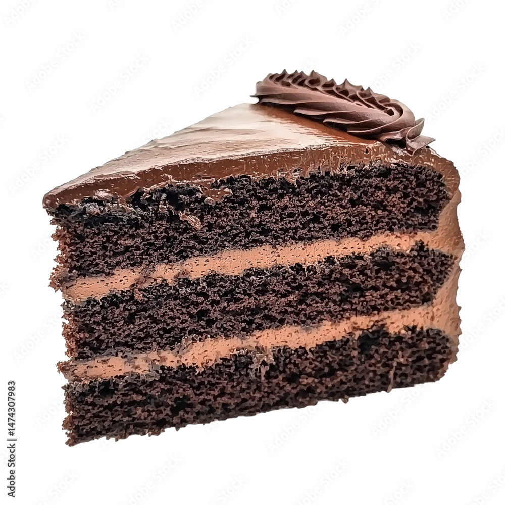 chocolate cake isolated on transparent background