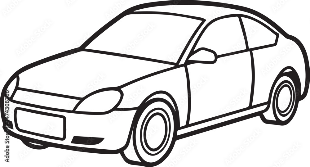 Fototapeta premium Car outline vector illustraion