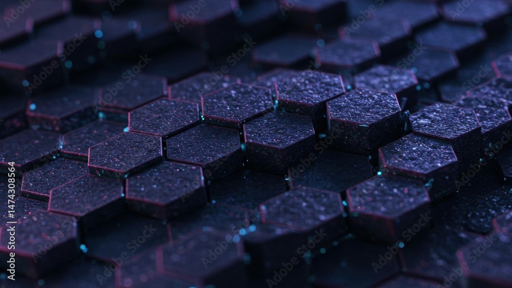 Fototapeta premium Hexagon pattern in 3D, modern tech background
