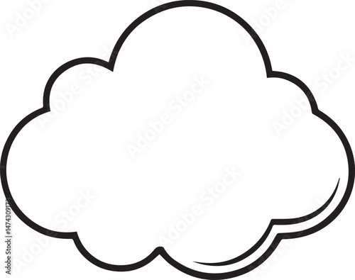 cloud outline vector illustraion