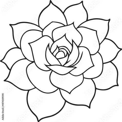Flower outline vector illustraion