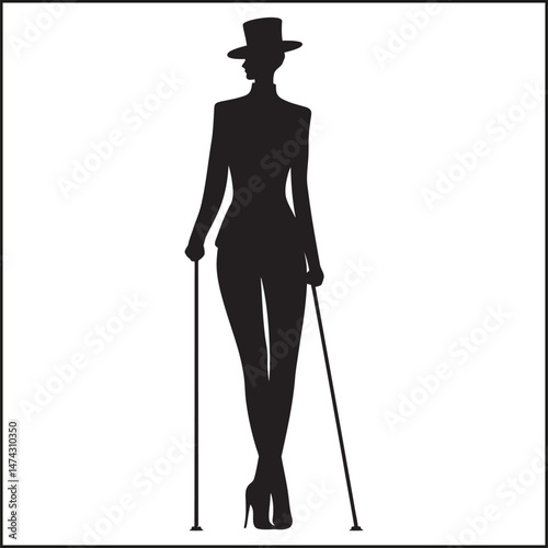 Stilt Walker Silhouette Clipart