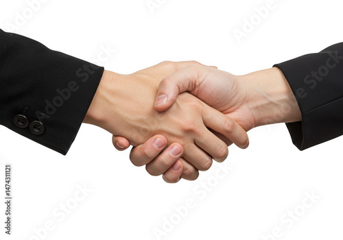 Business handshake gesture isolated on transparent background
