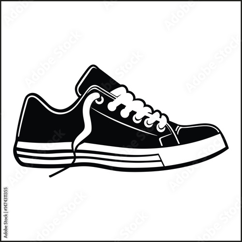 Tennis Shoes Silhouette Clipart