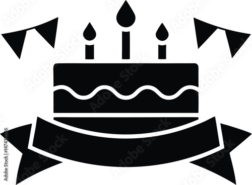 Birthday Banner Icon Vector Illustration