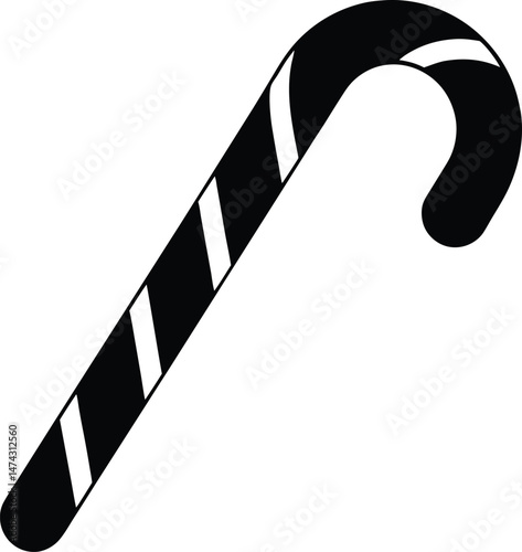 candy cane stencil icon vector illustration