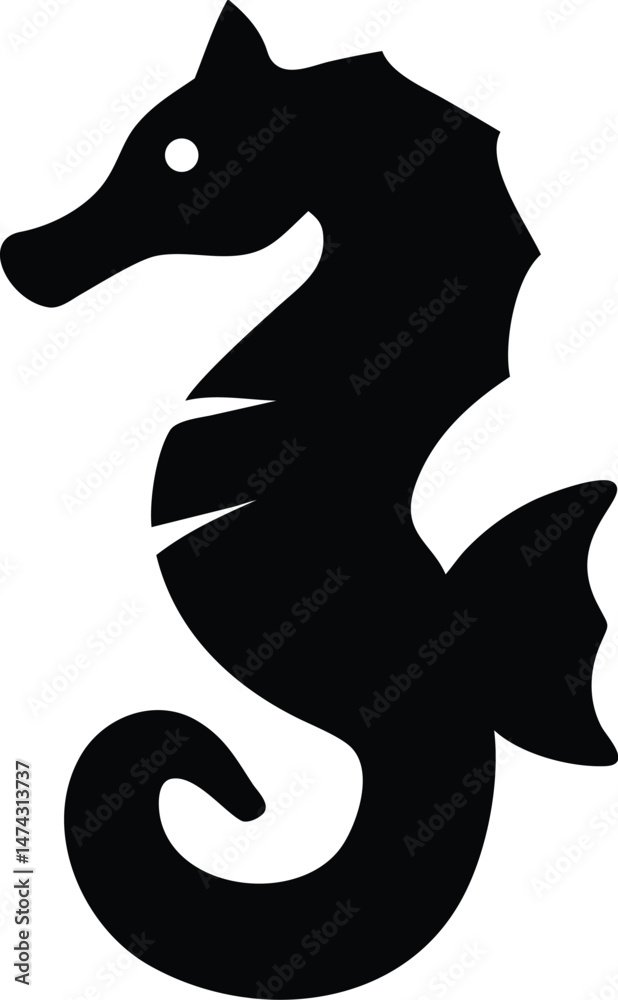 Fototapeta premium Intricate Seahorse with Seaweed Pattern – Nature-Inspired Marine Art