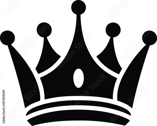 coronation crown stencil icon vector illustration