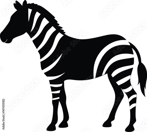 Bold Contrast Zebra – Dynamic Animal Illustration with Strong Patterns photo