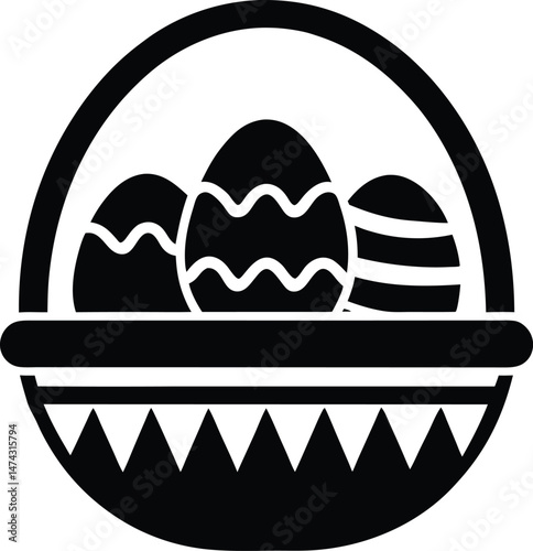 easter basket icon vector illustration