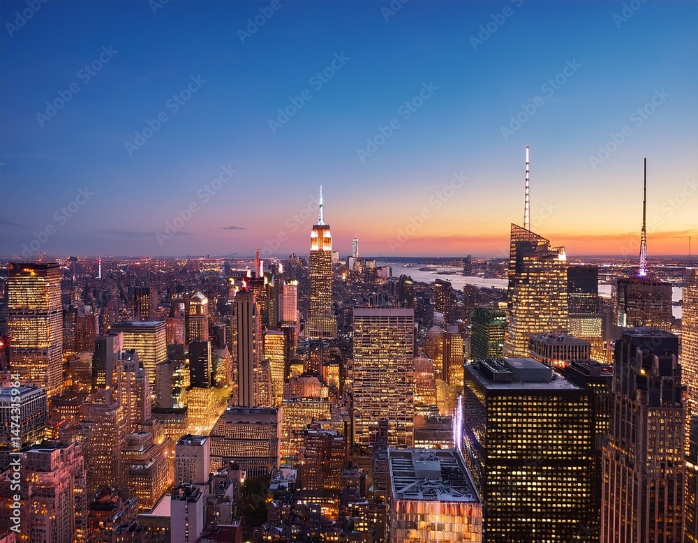 Obraz premium twilight view of new york city