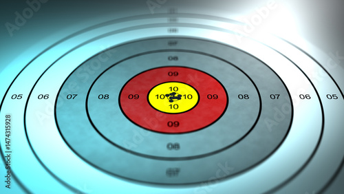 Camera Pans over Military Target - Ominous Blue Tint - Bull's Eye Hit Repetitively 2