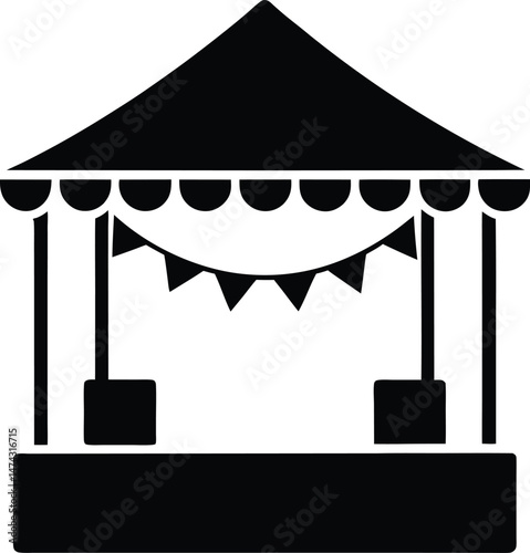 festival party booth icon vector illustration