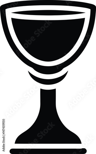 goblet icon outline stencil icon vector illustration