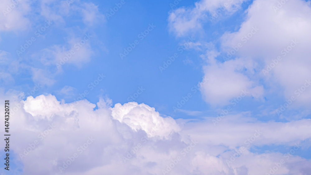 Fototapeta premium Serenity blue sky with ethereal clouds, a peaceful background shot