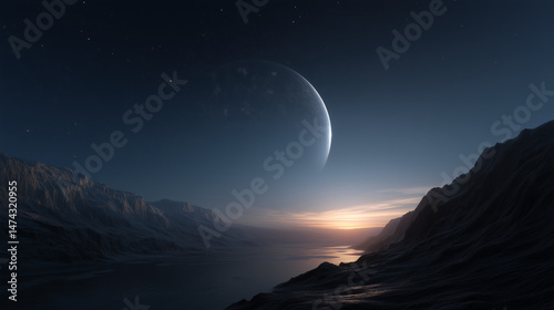 Surreal Alien Landscape at Dusk