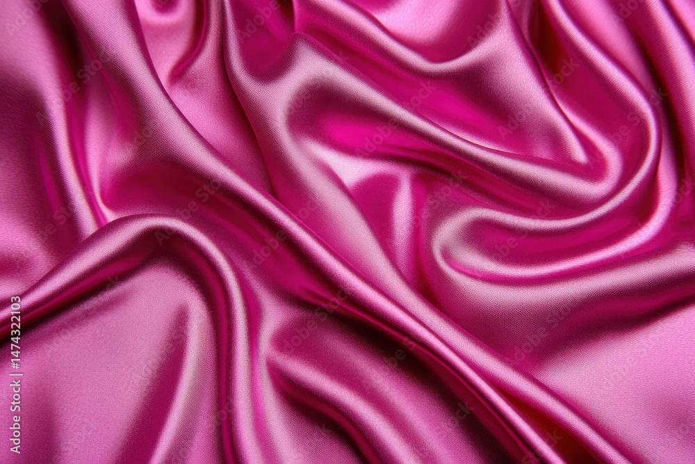 Fuchsia silk fabric draped in elegant folds. Rich, smooth texture Fuchsia silk fabric draped in elegant folds. Rich, smooth texture