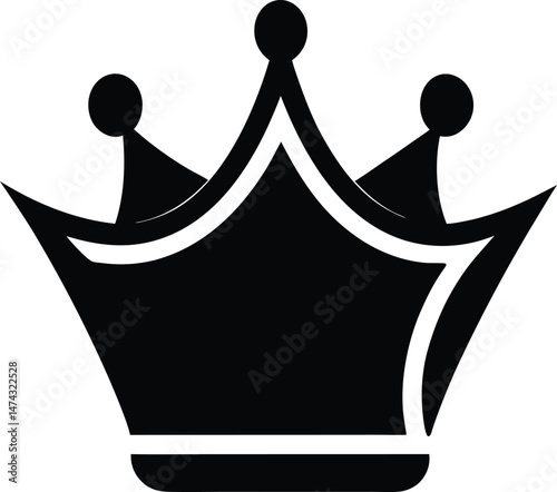 imperial crown stencil icon vector illustration