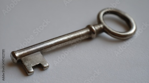 A simple key resting on a white surface illustrating the concept of documenting measurable success and key results