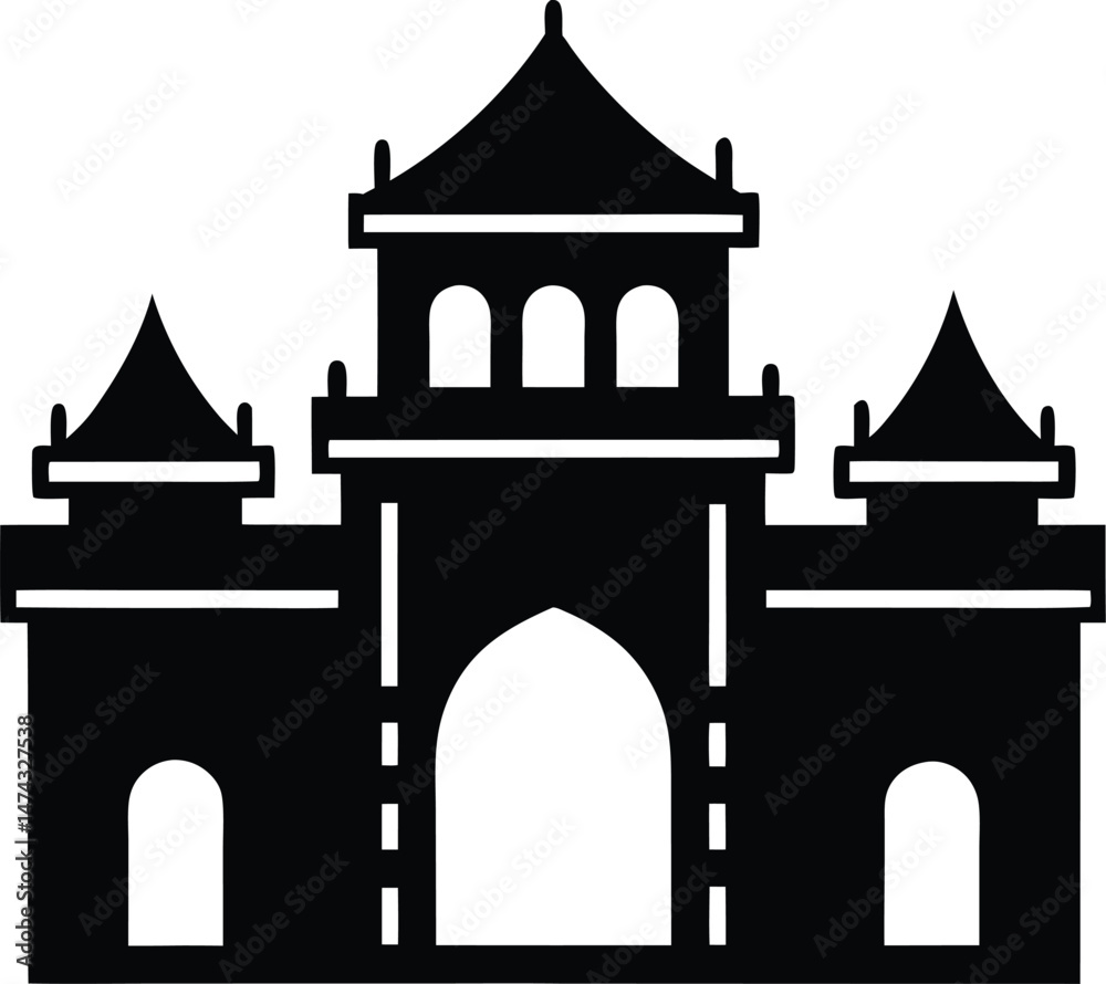 Fototapeta premium palace gate icon vector illustration
