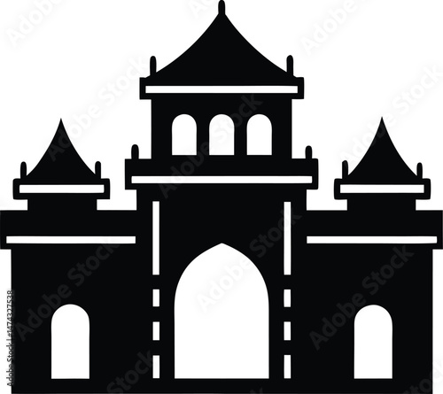 palace gate icon vector illustration