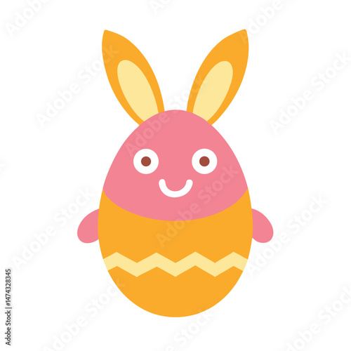  Easter egg with rabbirt vector art illustrations